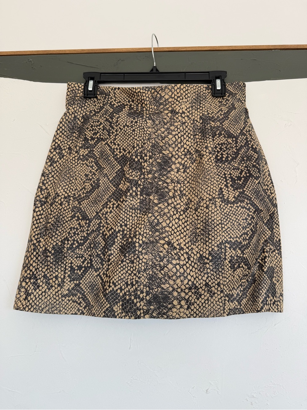 & Other Stories Snake Print Mini Skirt in Tan and Black